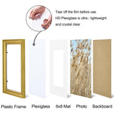 Vittanly 9x12 Picture Frames Set of 2 – Rustic Gold with White Mats — view 5 of 7