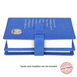 Galileo sky blue faux leather double book cover holding AA Big Book and 12 Steps 12 Traditions with embossed silver Serenity Prayer - view 4