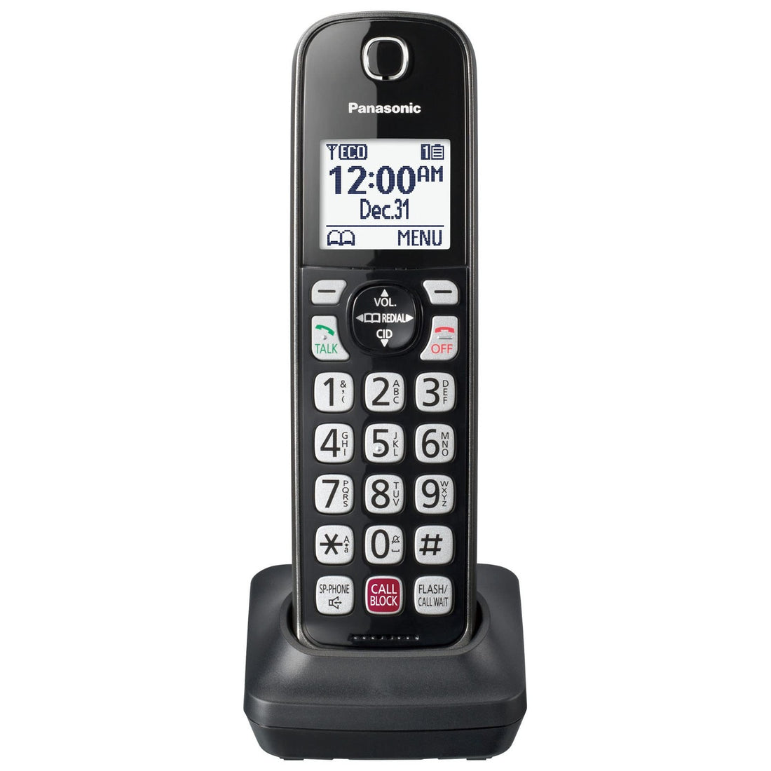 Panasonic KX-TGDA83M metallic black cordless phone handset with illuminated keypad and charger base included