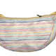 Watercolor Striped Crescent Half-Moon Nylon Crossbody Bag with Adjustable Strap