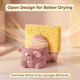 GABROC Pink Ceramic Pig Sponge Holder – Farmhouse Kitchen Decor – Open Box — view 4 of 8