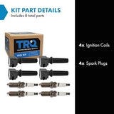 TRQ 8-piece ignition coil and iridium spark plug kit for 2017-2021 Ford Fusion and EcoSport in black packaging - view 2