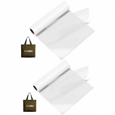Two white Loffa heat transfer vinyl rolls 12x8ft in packaging, iron-on HTV for Cricut and Silhouette cutting machines