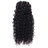 7-piece jet black afro kinky curly clip-in human hair extensions 10 inches 100 grams with 16 clips - view 2