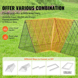 VEVOR black metal chicken tunnel coop run 157.5 inches long with waterproof silver cover and ground stakes for backyard poultry - view 6
