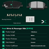 SCITOO 8-piece ceramic brake pad set D1913 D1915 front and rear with hardware for Equinox Malibu Terrain - view 4