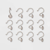 Threshold Nickel Button Shower Curtain Hooks – Rust-Proof Zinc Alloy, 12-Pack — view 1 of 4