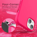 K Tomoto hot pink liquid silicone shockproof case for iPhone 13 with raised bezels and microfiber lining interior - view 5