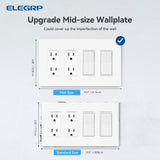 ELEGRP 4-gang screwless matte white decorator wall plate cover 8.57 by 4.88 inches polycarbonate finish - view 6