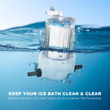 AS ColdPlunge white polypropylene filter housing with twist-off lid, three 5-inch 20-micron cartridges and two MNPT fittings for ice bath - view 4