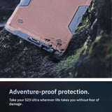 Pink dual-layer TPU and polycarbonate protective case for Samsung Galaxy S23 Ultra with textured grip and raised camera bezel - view 5