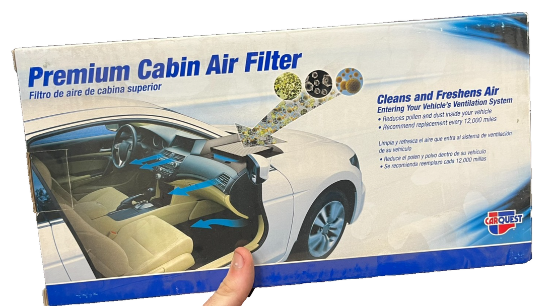 Carquest 28654 cabin air filter replacement part for Porsche 911 Boxster Cayman in original packaging