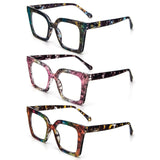 KoKoBin 3-Pack Square Blue Light Blocking Reading Glasses +2.75 Unisex — view 2 of 7