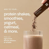 Three Gainful Rich Chocolate protein flavor packets in 7-pack sets against a white background - view 6