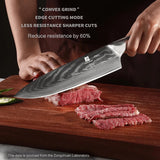 Zongchuan 8-inch Damascus chef knife with 67-layer forged steel blade and stainless steel handle beside gift box - view 4
