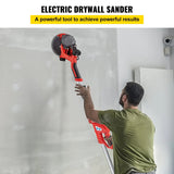 VEVOR red 850W electric drywall sander with 9-inch disc, folding telescoping handle, and LED light for wall sanding - view 6