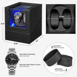 BEWISHOME Double Watch Winder for 2 Automatic Watches – 4 Modes, Quiet LED — view 7 of 8