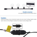 25-foot black cord outdoor G40 globe Edison bulb string lights hung on patio, warm white glow, waterproof - view 3
