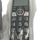AT&T BL102-2 DECT 6.0 cordless phone handset and base unit in silver and black with backlit display - view 2