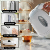 OVENTE KP72W white 1.7L electric kettle with stainless steel concealed heating element and water level gauge - view 5