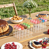 Dooiclear Clear Acrylic Cake Pop Stand 2-Pack – 30 Holes w/100 Sticks & Bags – Open Box — view 7 of 8