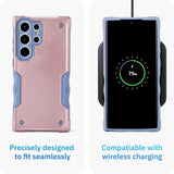 Pink dual-layer TPU and polycarbonate protective case for Samsung Galaxy S23 Ultra with textured grip and raised camera bezel - view 3