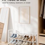 Bumusty 3-Tier Expandable Metal Shoe Rack – Adjustable 18–33 Inches, White — view 3 of 7