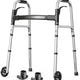 HOLYHEAL Folding Senior Walker with Ski Glides & 5" Wheels – 350lb Capacity