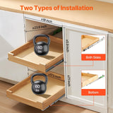 VEVOR birch wood pull-out cabinet drawer organizer 17x21 inch with soft-close metal tracks on white background - view 6