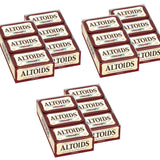 36 Altoids Cinnamon Mints tins arranged in three groups of 12, each 1.76 oz metal tin, new and sealed