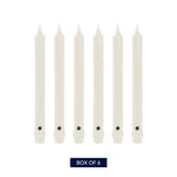 Six ivory 10-inch Colonial Candle taper candles with beveled base, unscented soy blend wax, set of 6 - view 2
