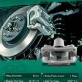 SCITOO rear right brake caliper with mounting bracket, silver powder-coated finish, 42mm single piston, fits Hyundai Santa Fe Kia Sorento - view 2