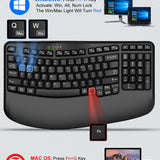 EDJO Wireless Ergonomic Wave Keyboard with Wrist Rest – Open Box — view 6 of 8