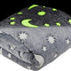 SP Home Goods Glow in the Dark Kids Fleece Throw Blanket 50x60" Grey Stars & Moons