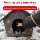 VARMTOR Weatherproof Insulated Outdoor Cat House with Transparent Curtain – Used — view 7 of 8