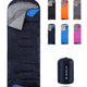 JEAOUIA Lightweight 3-Season Waterproof Sleeping Bag with Compression Sack