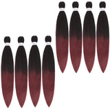 Alrence 18-inch pre-stretched yaki synthetic braiding hair 8 packs in color 1B dark brown for crochet twist braids