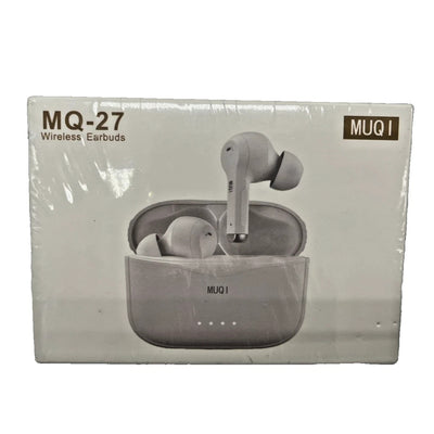 MUQI MQ-27 white true wireless earbuds with charging case, IPX5 waterproof in-ear Bluetooth earbuds
