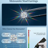 Sugar Tang Moissanite Stud Earrings – 925 Sterling Silver D Color Unisex — view 6 of 6
