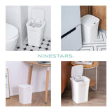 Ninestars 2.6 Gallon Touchless Motion Sensor Trash Can – Soft Close White — view 5 of 8