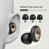 Vosaf SE-01 black silicone noise cancelling ear plugs with 6 eartip sizes and compact carrying case for sleeping - view 6