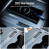 Hodozzy silver metal 3-in-1 USB hub docking station for Tesla 2021+ center console with USB and USB-C ports - view 4