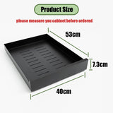 Black carbon steel pull-out cabinet organizer with 4 compartments, 20.87 inches wide, adhesive nano film mounting, polished finish - view 3