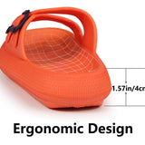 Weweya orange women's flat slide sandals with double buckle straps and pillow-soft EVA footbed, size 5-6 - view 4
