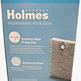 Six white Holmes Type E HWF100 antimicrobial replacement wick filters packaged as two 3-packs on white background - view 3