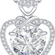 Krause-Moller Infinity Heart CZ Pendant Necklace – Rhodium, Adjustable 19"–21"