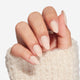 modelones Short Almond Press On Nails – 32pc Pink White Kit with Glue