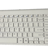 TopMate KM9000 white wireless keyboard and mouse combo with slim profile and USB nano receiver on white background - view 2