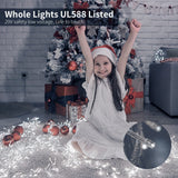 Goupfafa 720 LED cool white icicle Christmas lights with 144 hanging drops strung along a roofline outdoors at night - view 3