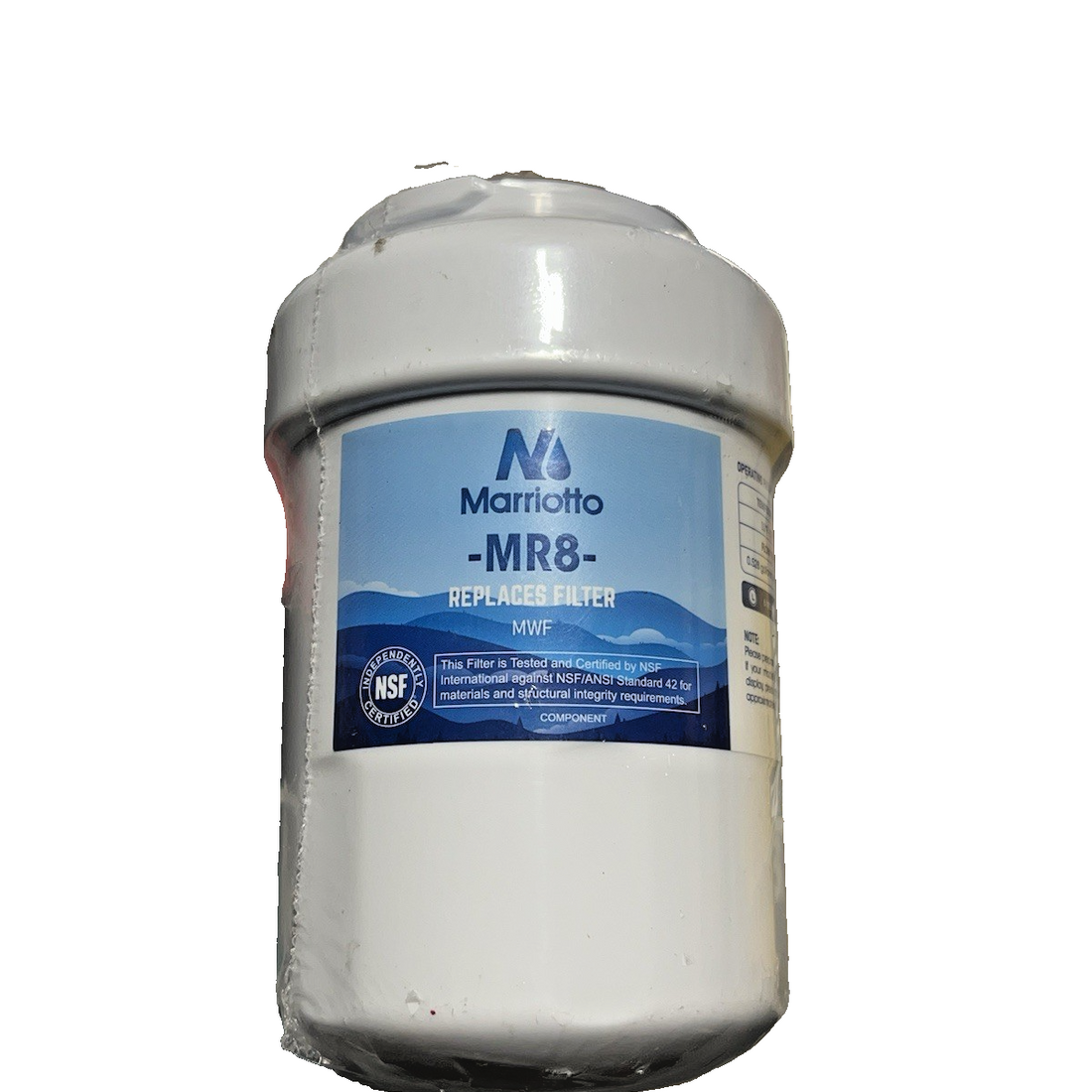 MARRIOTTO white refrigerator water filter cartridge compatible with GE MWF MWFP MWFA GWF models, 1-pack